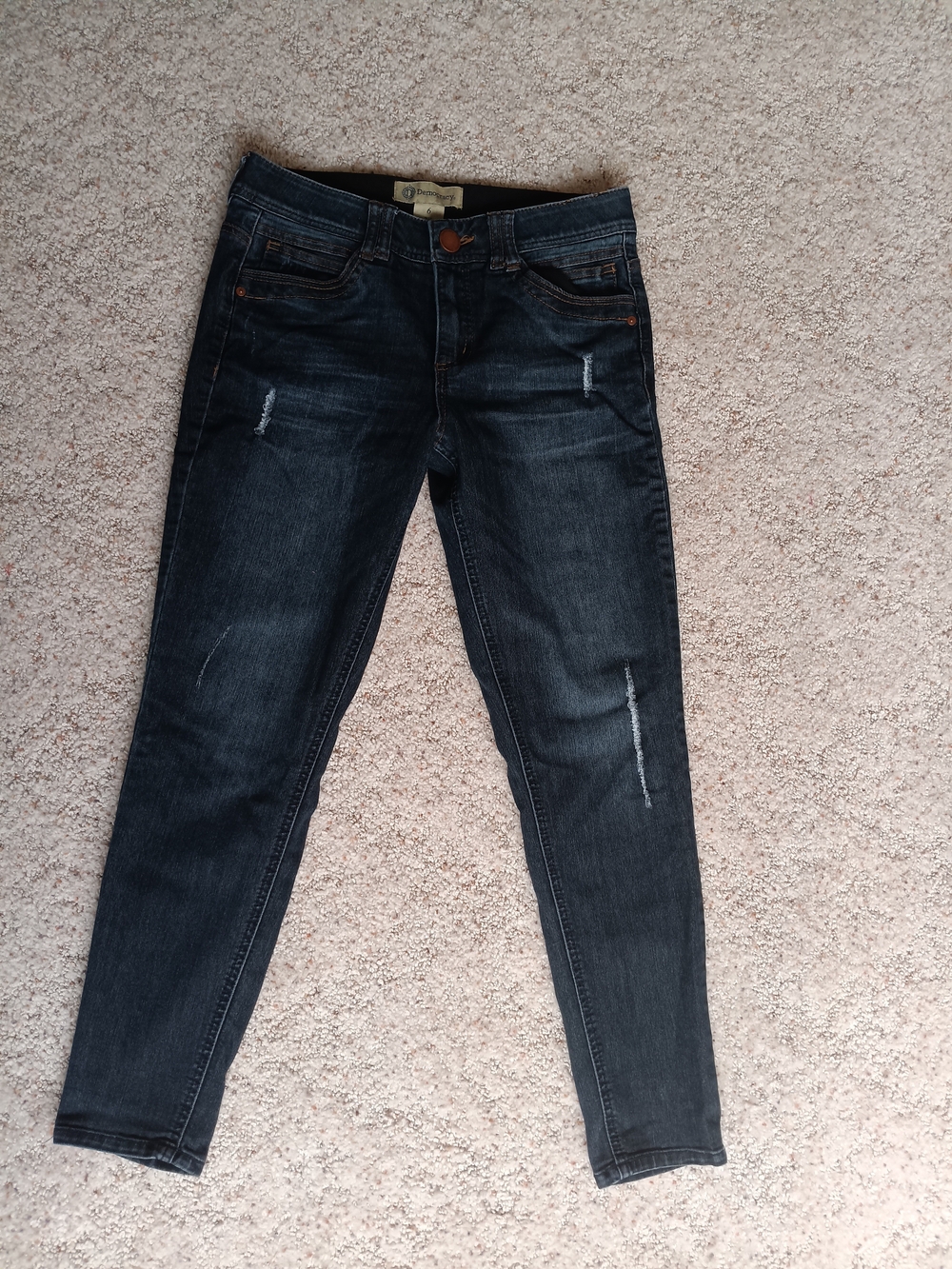 Democracy Black Wash Skinny Jeans with Faded Detailing